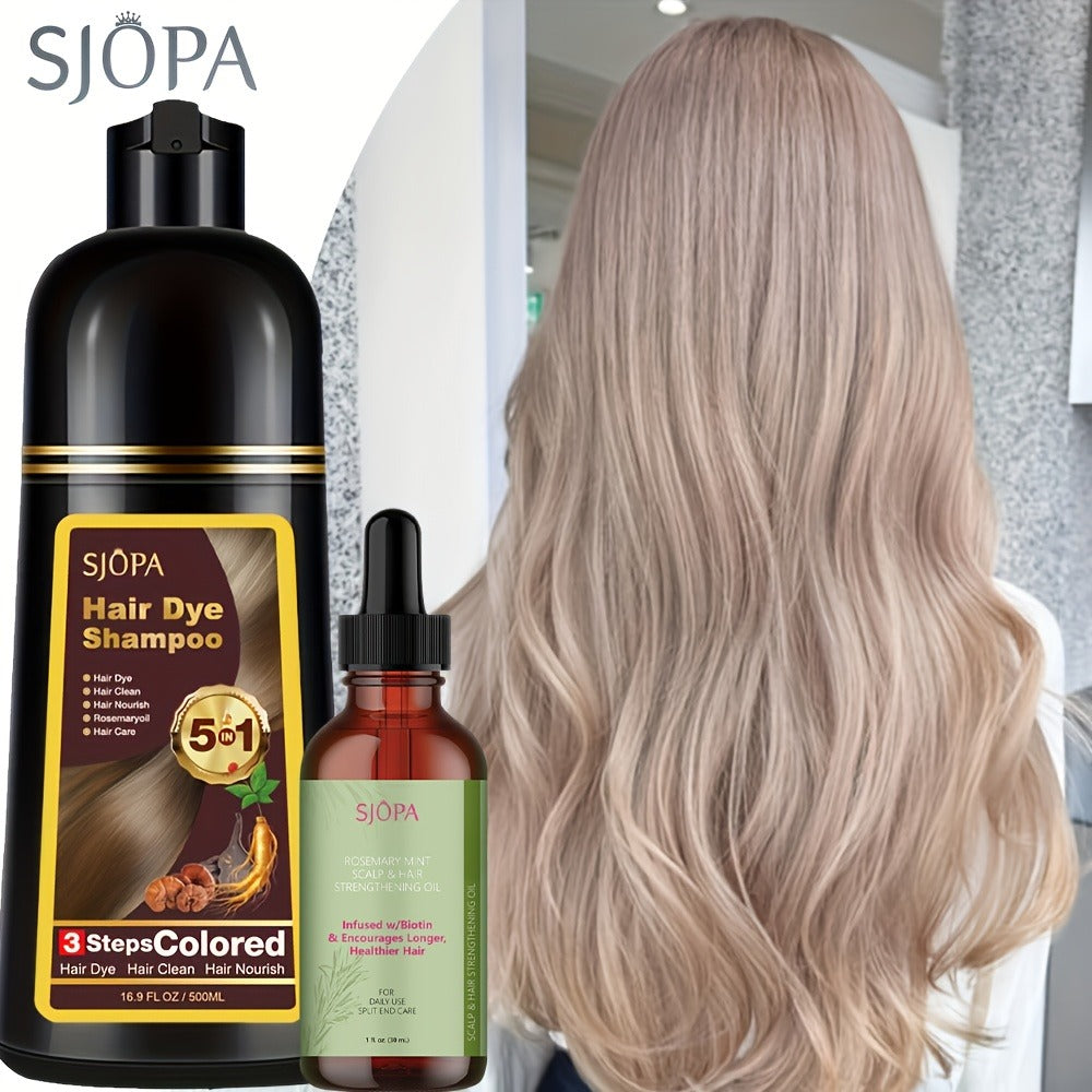 Natural Hair Dye Shampoo Kit 3-in-1 with Rosemary Oil & Squalane, Plant-Based Gray Hair Coverage — image 15