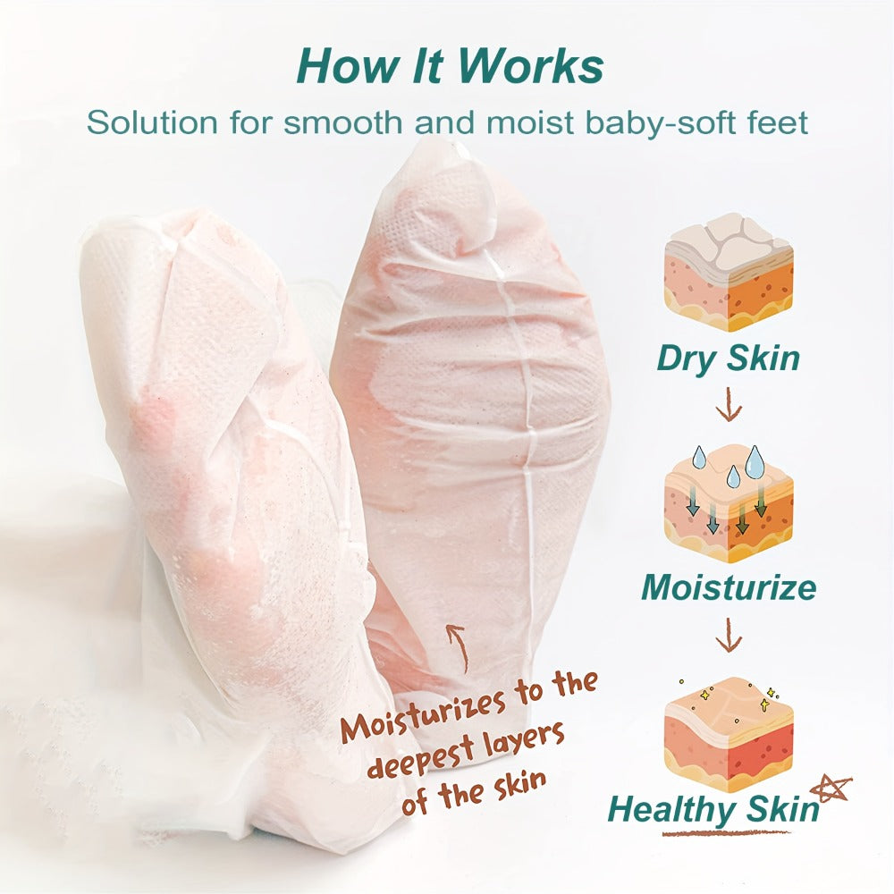 Foot Peel Mask Exfoliating Socks Dead Skin Remover Moisturizing Firming Brightening Hypoallergenic Peeling Treatment for Dry 