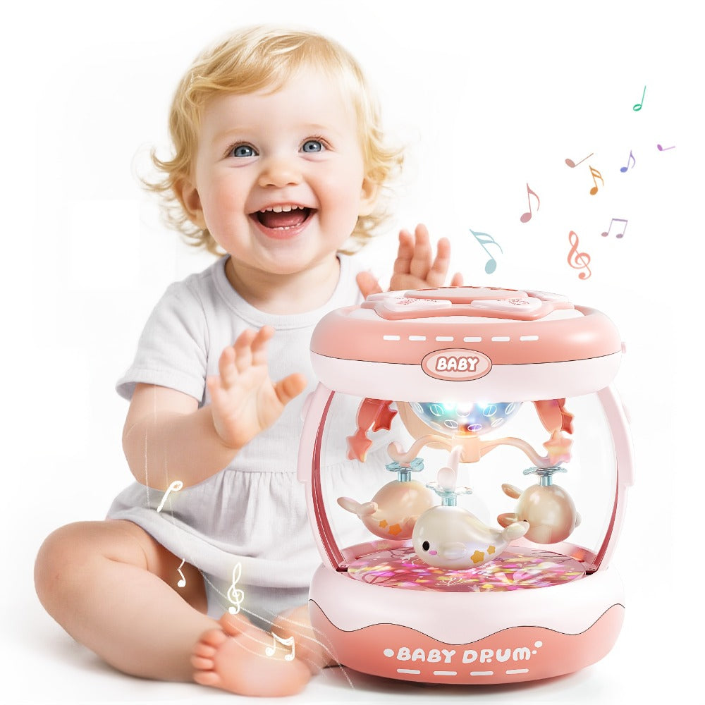 Baby Rotating Projector Music Toy 3 Months+, Interactive Animal Sounds & Lights, Multi-Functional Sensory Learning Toy for In