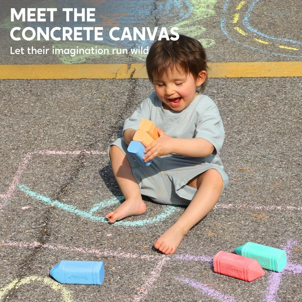 Jumbo Sidewalk Chalk 12 Pack 6 Colors Outdoor Chalk for Kids Toddlers Cone with the Listed Color, Size or Set Options for Eve