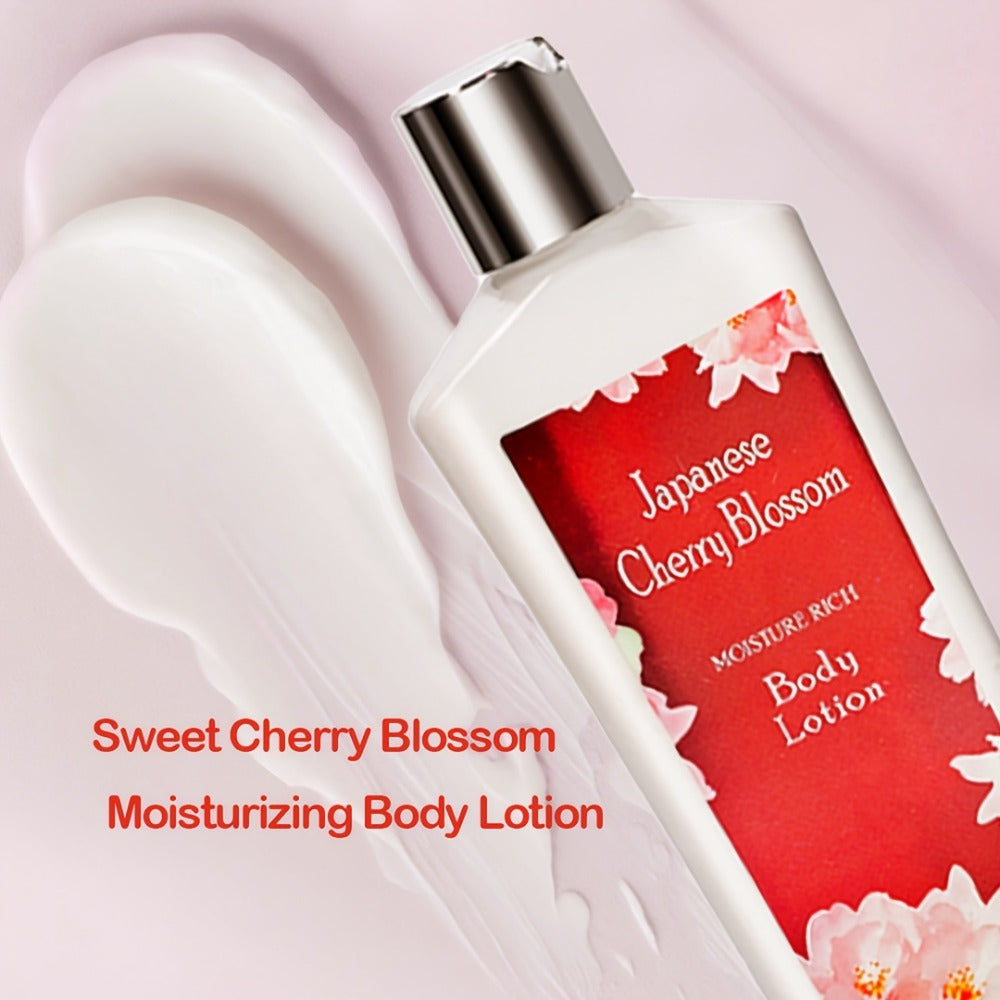 Japanese Cherry Blossom Body Lotion in 8 fl oz Squeeze Tube with Vitamin E and Glycerin Labels — image 8