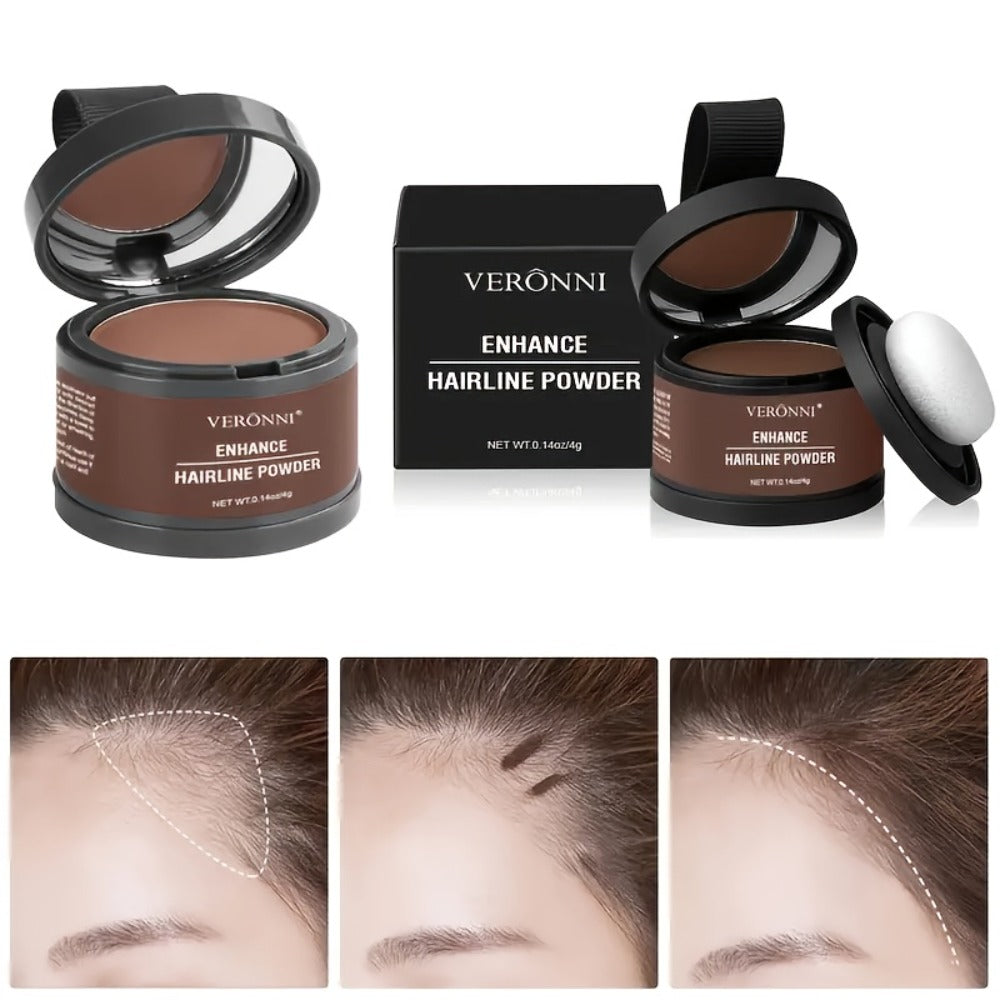 Hairline Shadow Powder Kit with Brush – Waterproof Hairline Concealer & Hair Root Touch Up Powder | Instant Fuller-Looking Ha