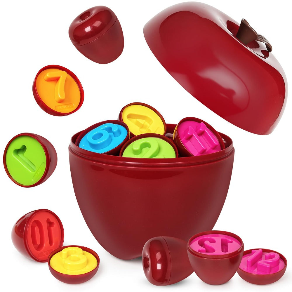 Apple Shape Sorter Toy for Toddlers Ages 10M-3 Years, Geometric Color Sorting Matching Game — image 3