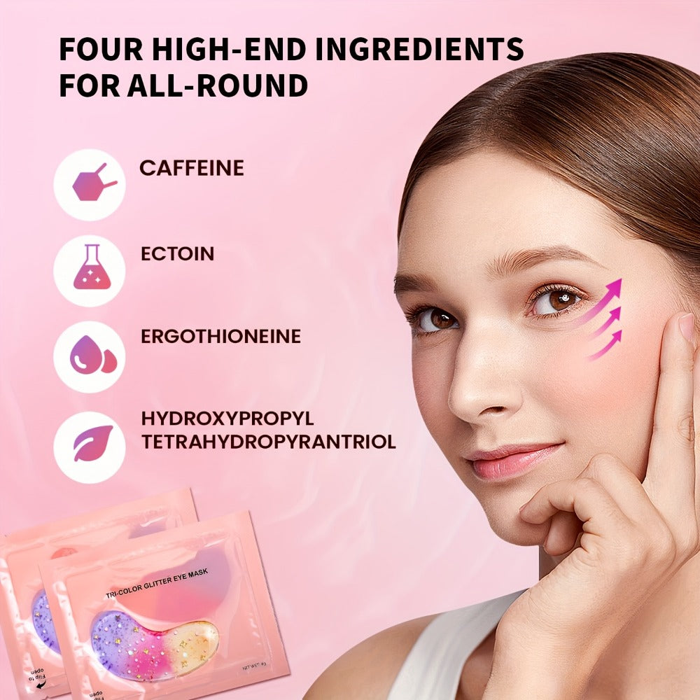 Glitter Under-Eye Patch Set with Pink, Purple and Gold Crescent Pads in a 12-Pair Checkout Pack — image 6