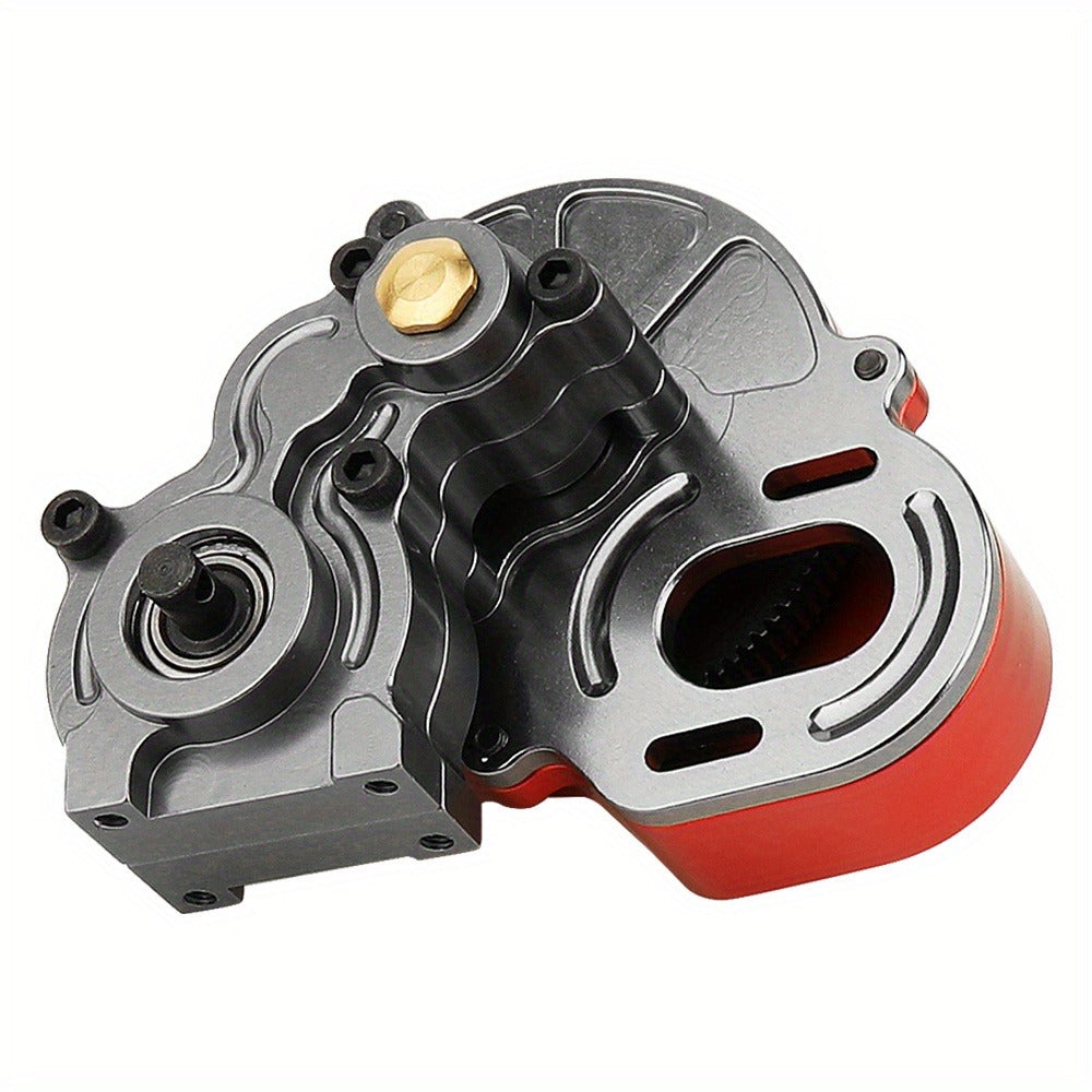 Metal Gearbox with Motor Gears for 1/10 RC Crawler Truck – LCG Transmission Upgrade for Axial SCX10 WRAITH 313mm Wheelbase — 