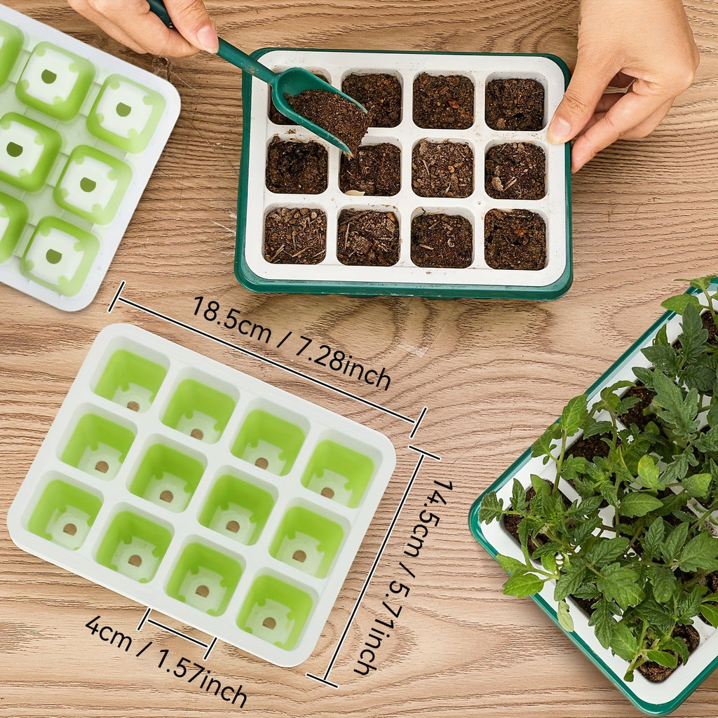 Seed Starting Tray with Flexible Pop-Up Units | Easy Transplant No Root Damage | Optimal Drainage | Reusable Seedling Tray 2p