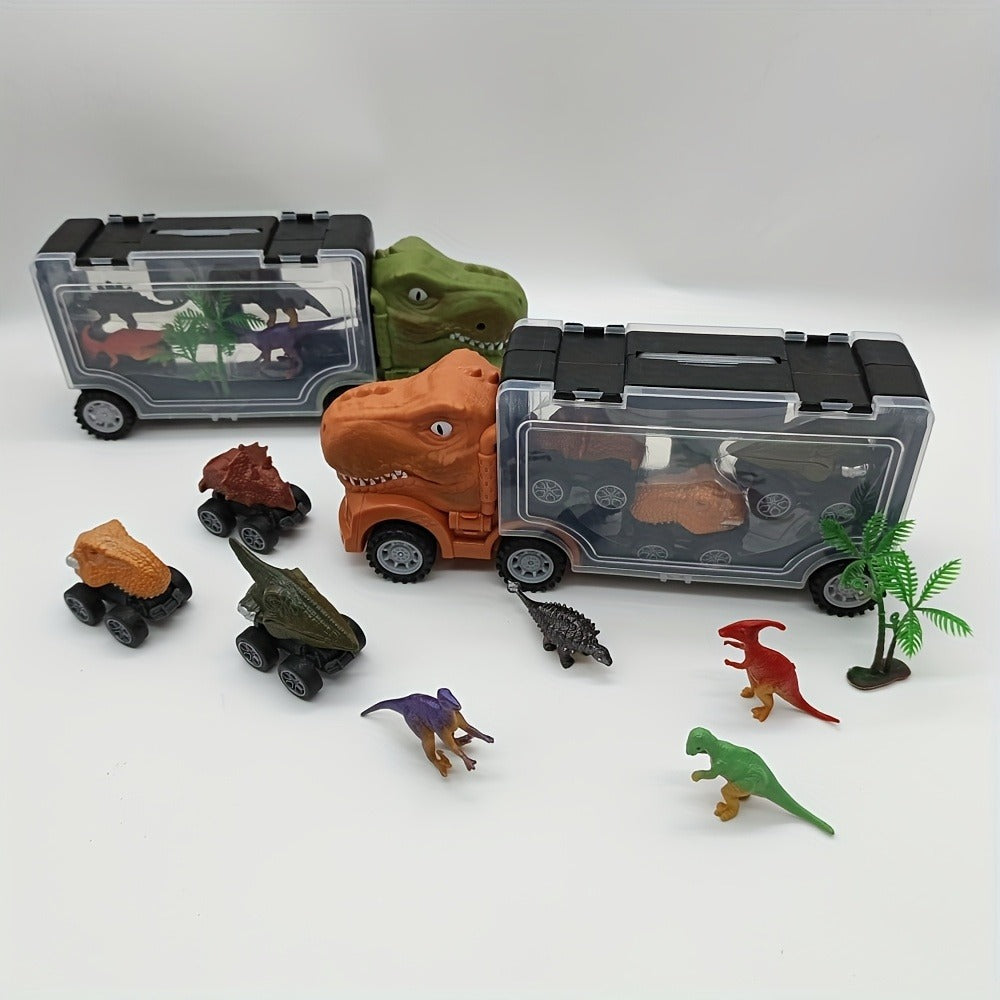 T-Rex Dinosaur Carrier Truck Playset with Mini Cars, Figures and Standard or Upgraded Package Options — image 17