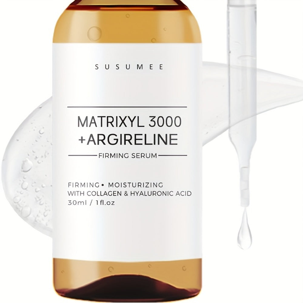 Face Serum with Matrixyl 3000, Argireline, Collagen and Hyaluronic Acid in a 30ml Amber Dropper Bottle — image 1