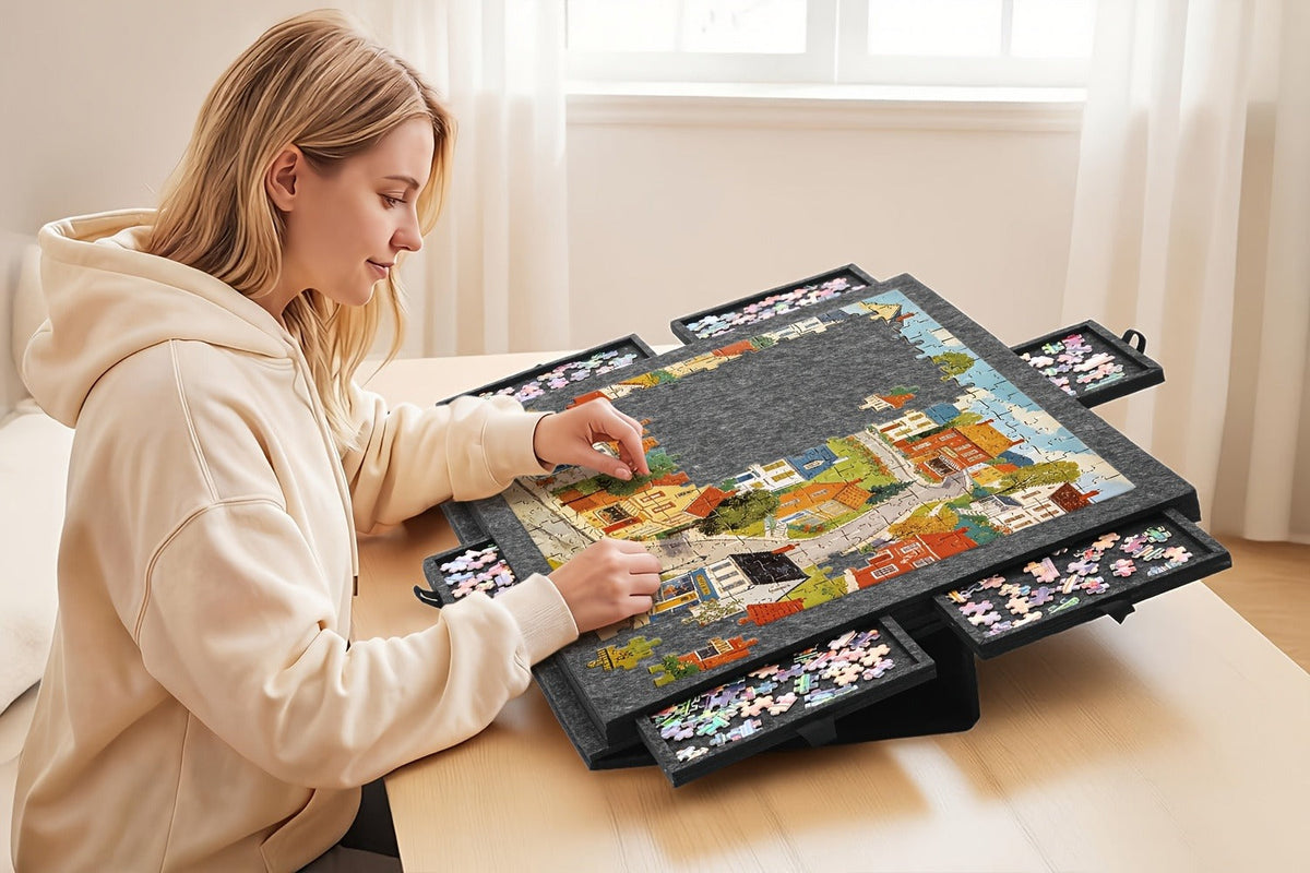 Puzzle Mat for 1000 and 1500 Piece Jigsaw Puzzles in an Extra Large Foldaway Felt Roll-Up Design — image 12