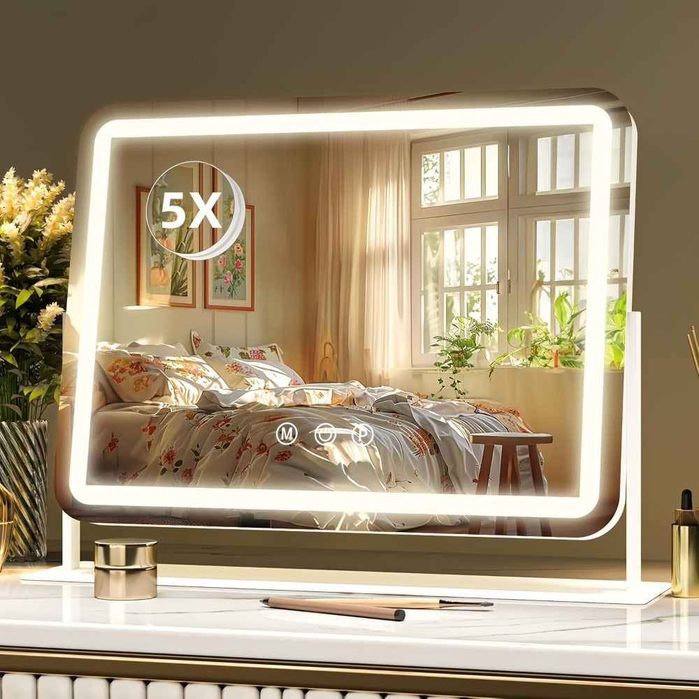 Vanity Mirror with Lights and 5X Magnifying Spotlight, for Makeup, Travel and Everyday Vanity Use — image 1