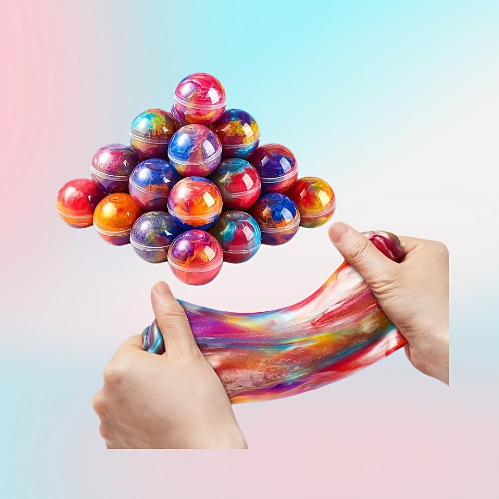 Galaxy Slime Balls 36 Pack Party Favors, Non-Sticky Bendable Slime Spheres for Kids Birthday, Classroom Rewards — image 4