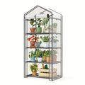 4 Tier Mini Greenhouse for Indoor Outdoor Plants, Portable PE Cover Greenhouse with Rack Stand for Seedlings — image 2