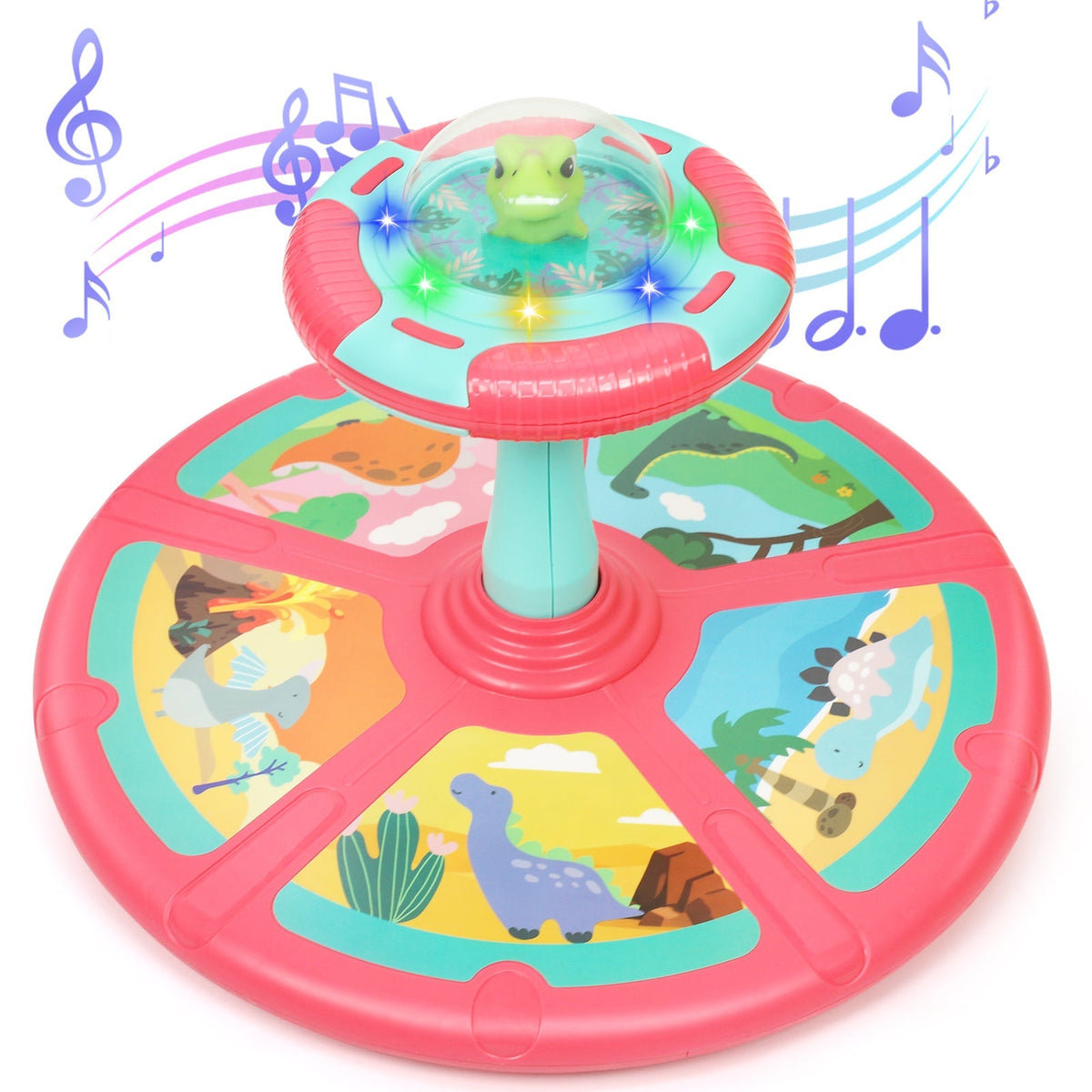 Dinosaur Spin Seat Toy for Toddlers 18 Months+, 360° Sit and Spin with Music, Indoor Interactive Sensory Balance Toy — image 