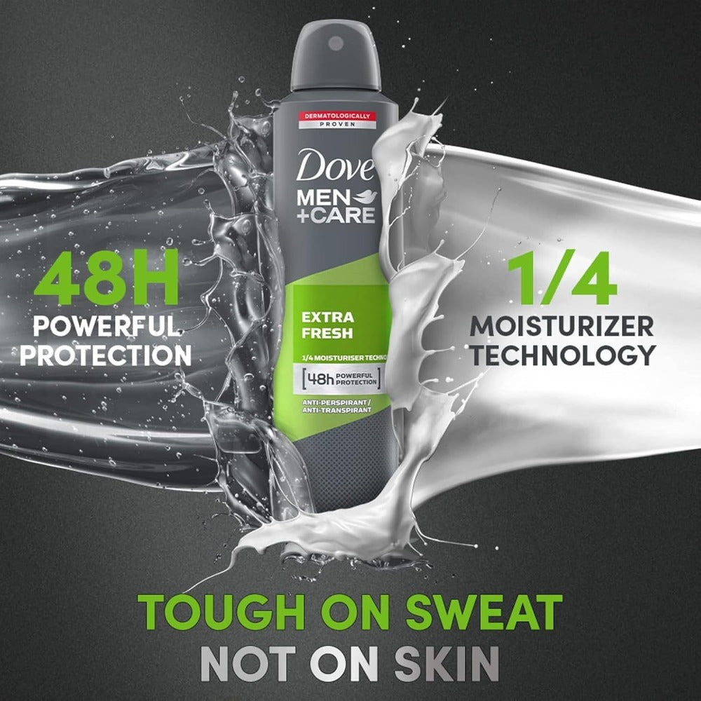Dove Men+Care Extra Fresh Antiperspirant Spray, 150 ml Cans with Three-Pack or Six-Pack Checkout Options — image 2