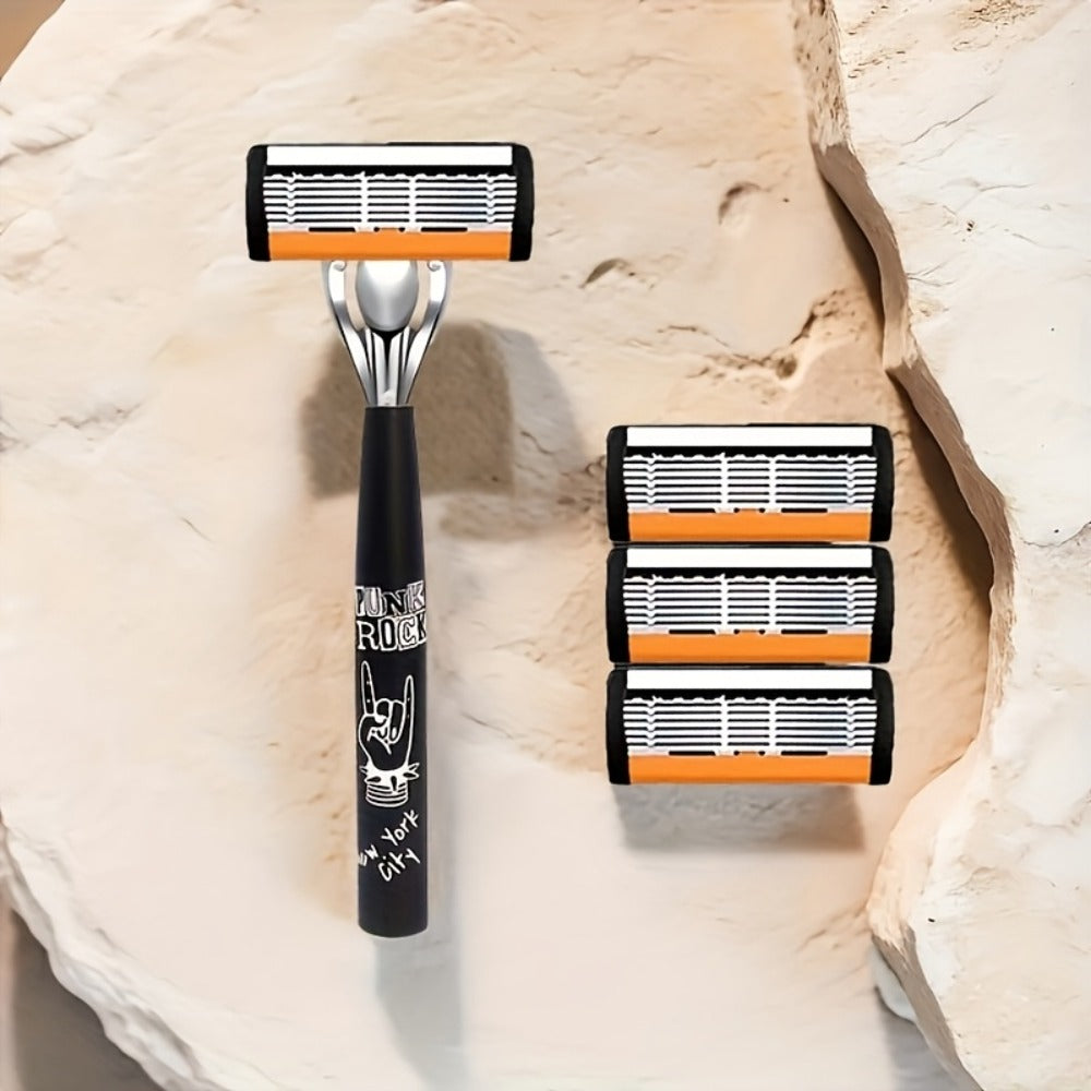 Safety Razor Kit 2 Handles 72 Double Edge Replacement Blades – Classic Wet Shaving Razor Set with Non-Slip Ergonomic Grip for