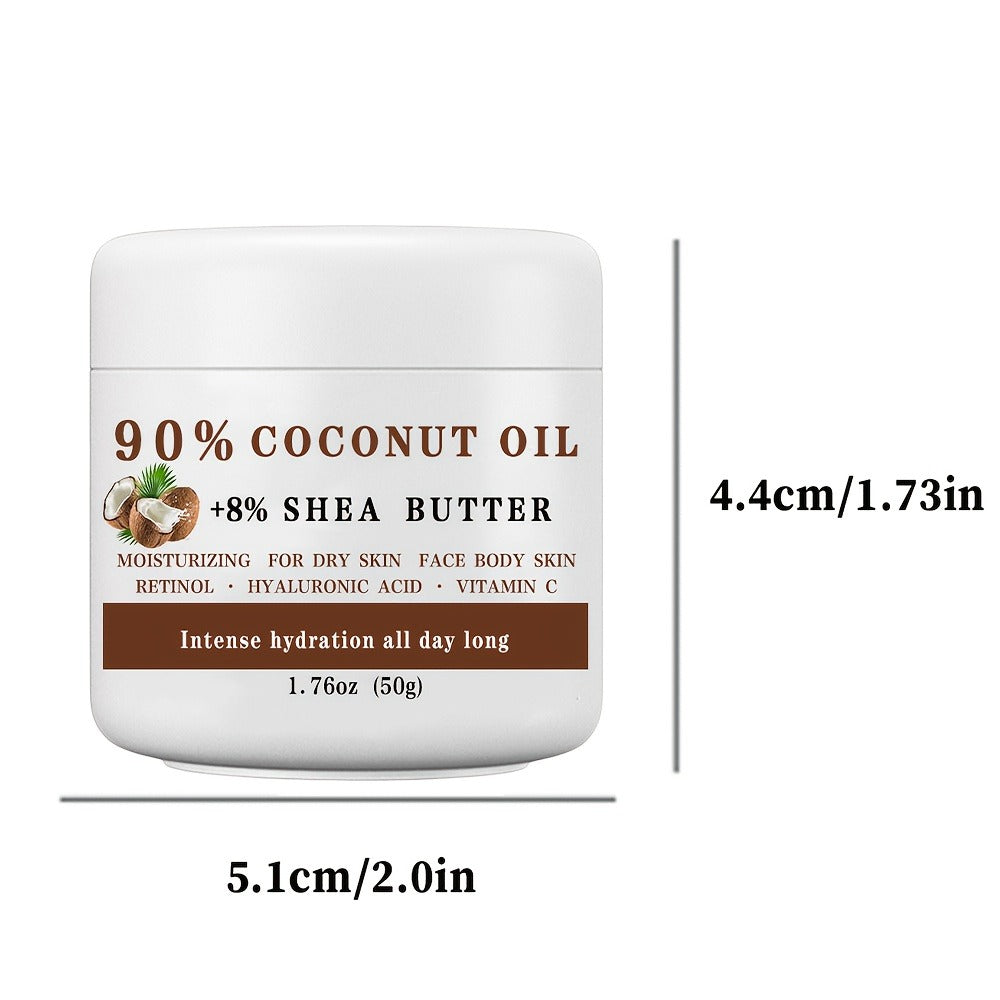 Coconut Oil & Shea Butter Moisturizing Cream 1.76 oz, 90% Coconut Oil, Retinol & Hyaluronic Acid — image 5