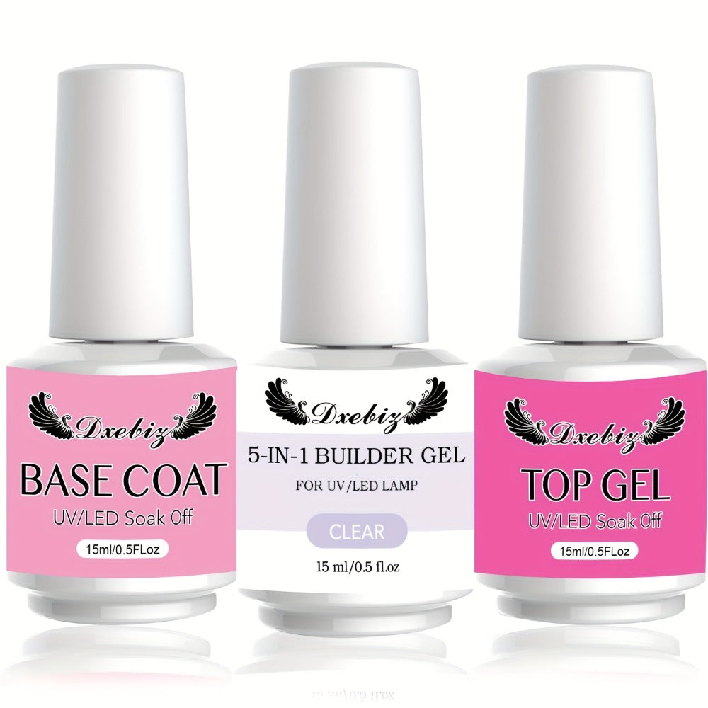 Builder Gel Nail Kit with 5-in-1 Clear Nail Extension Gel Set — image 1