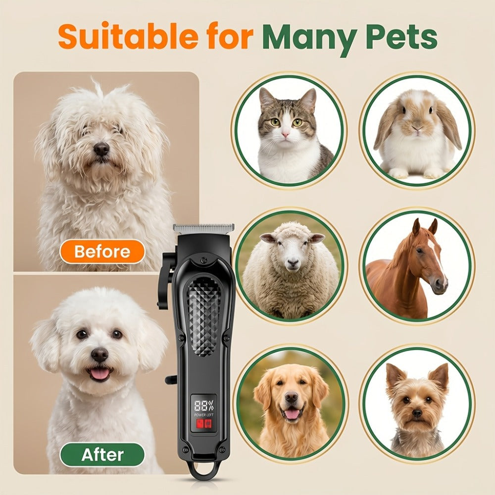 2-Piece Hair Clipper Set with Full-Size Clipper, Detail Trimmer, Guide Combs and USB Charging Accessories — image 12