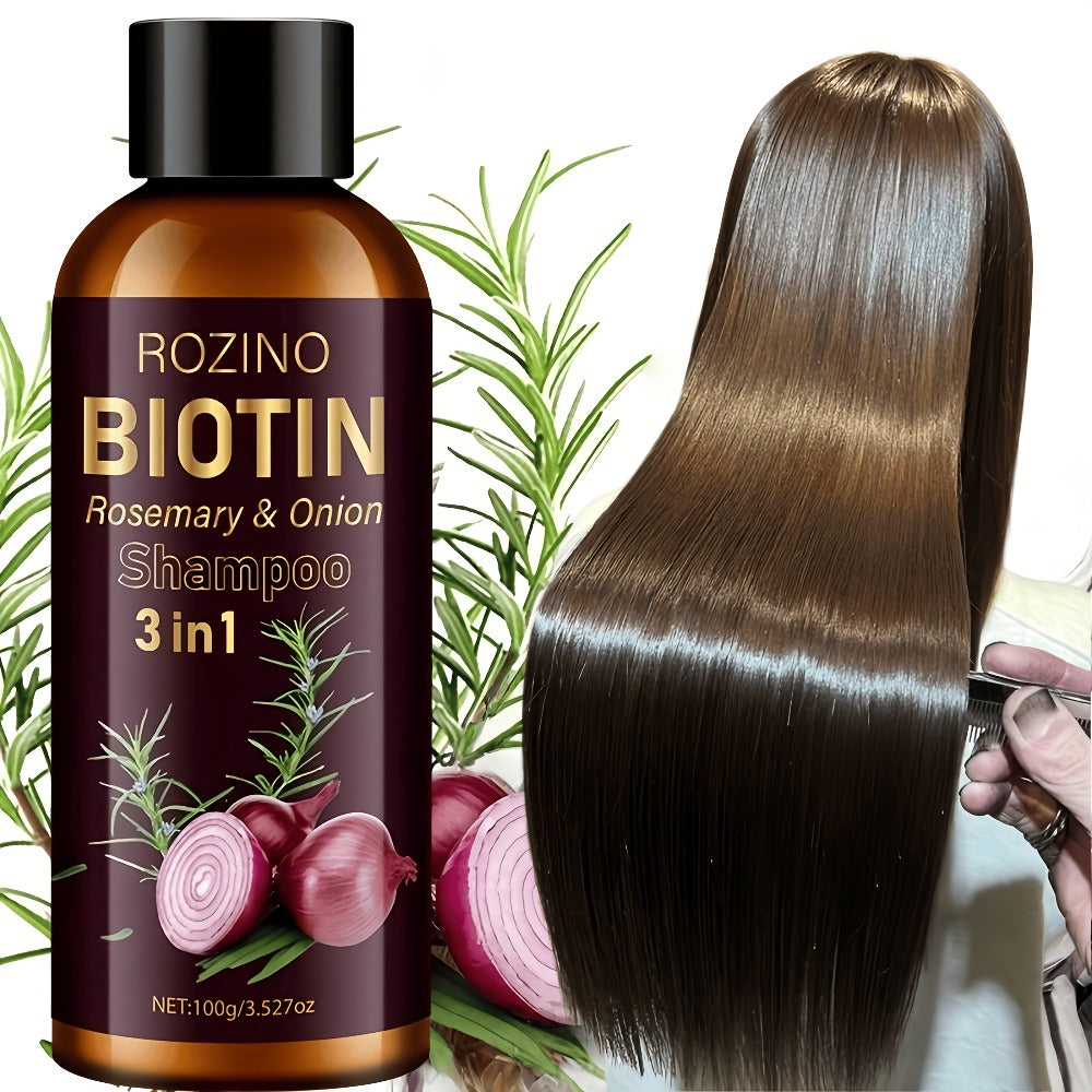 Onion Rosemary Biotin 3-in-1 Shampoo Bar for Hair Growth & Damaged Hair - Scalp Cleansing for Bath Time, Home Spa and Persona