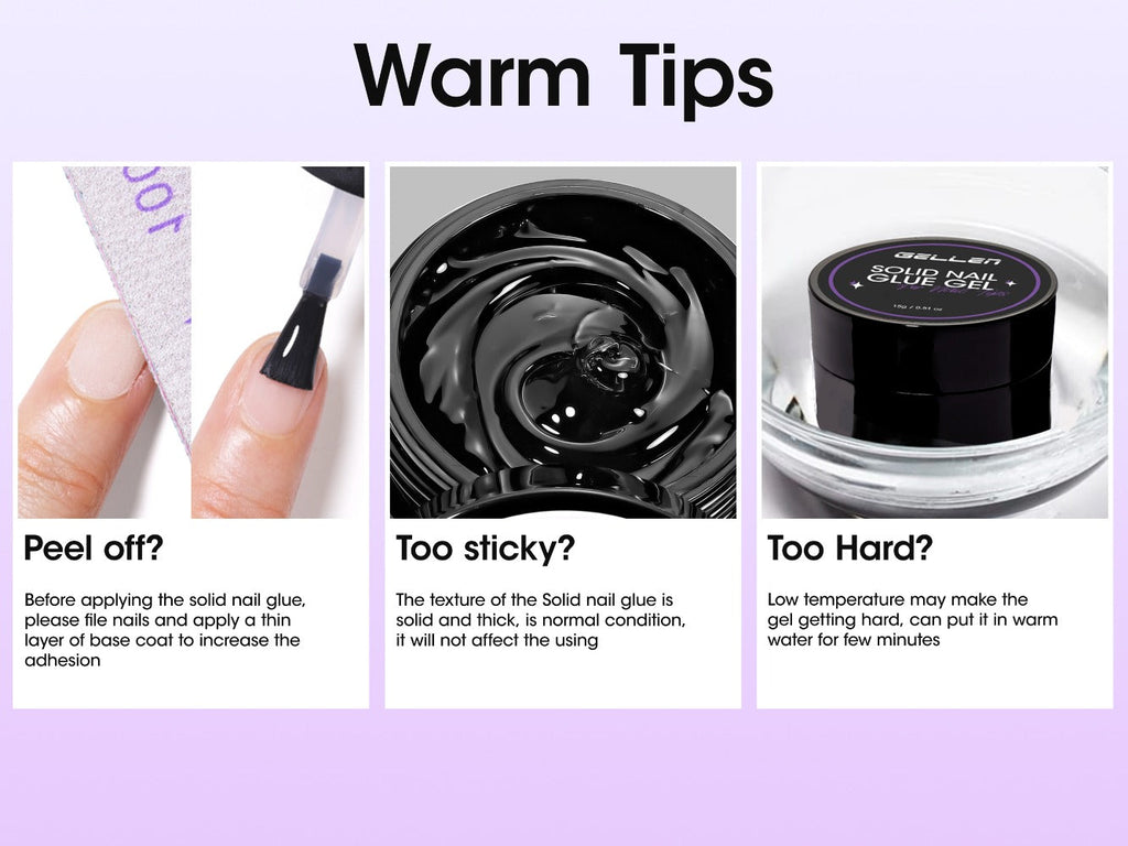 Solid Gel Nail Glue Kit with Mini LED Lamp – 8g UV Cure Gel Glue 28+ Days Long-Lasting Bond for Press On Nails Acrylic Tips R