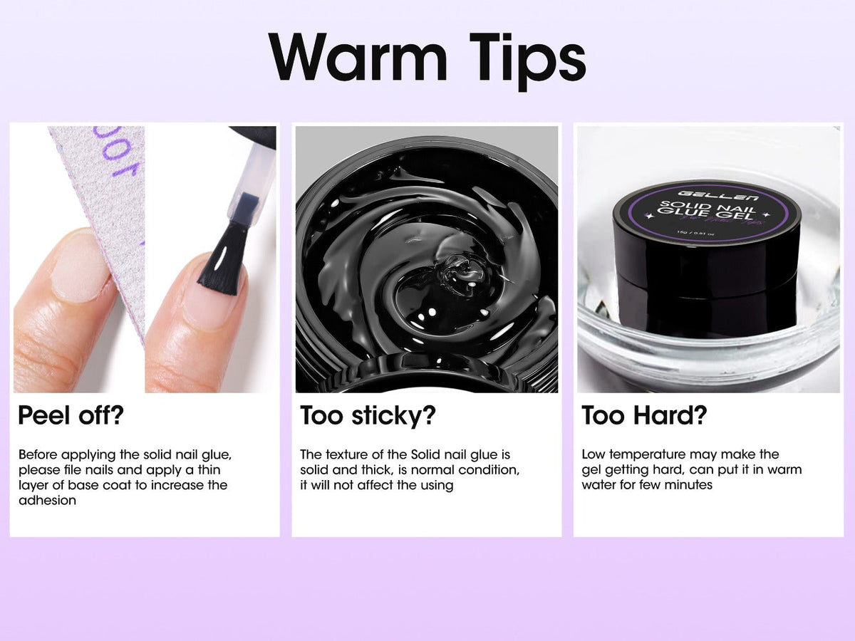 Solid Gel Nail Glue Kit with Mini LED Lamp – 8g UV Cure Gel Glue 28+ Days Long-Lasting Bond for Press On Nails Acrylic Tips R