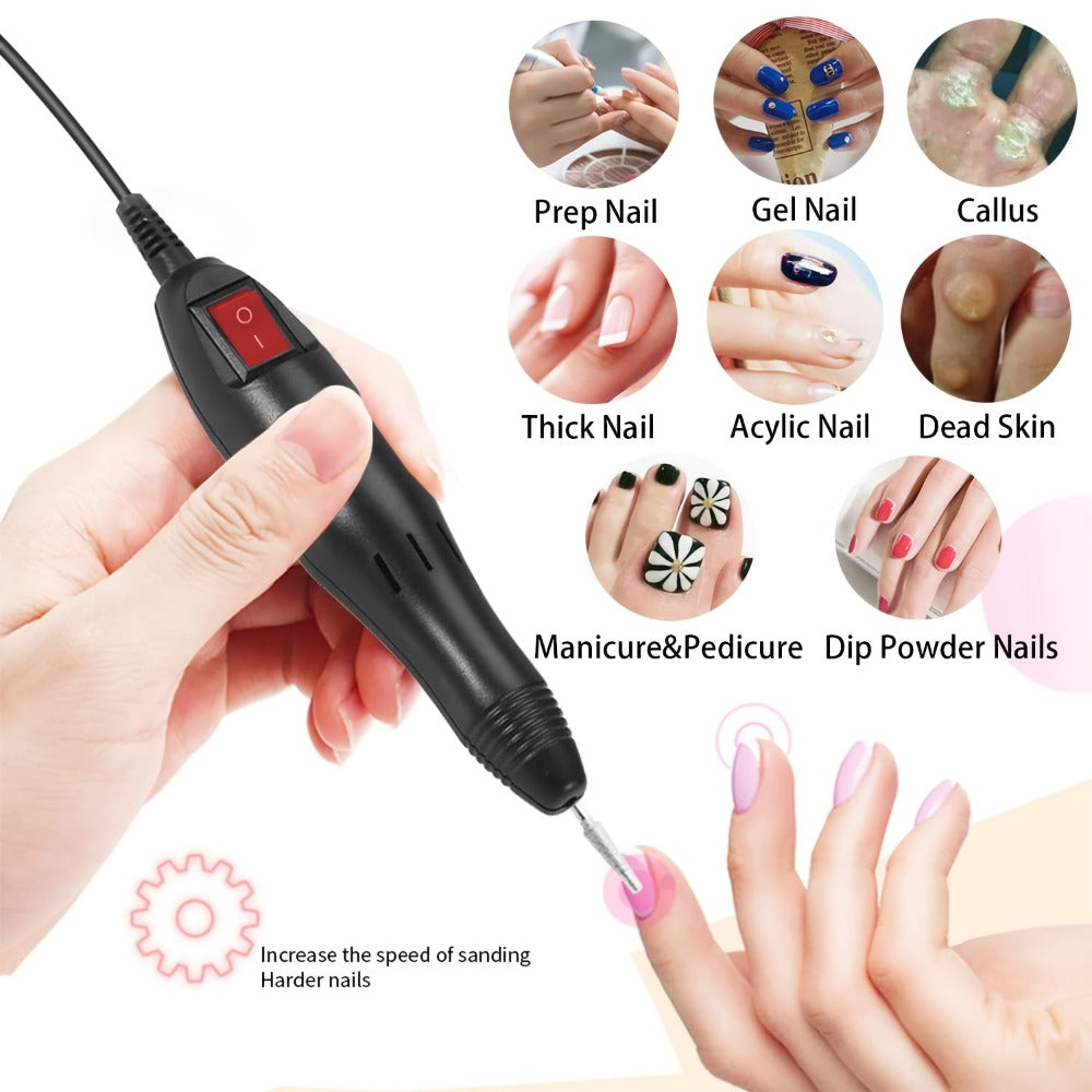 Electric Nail Drill 20000 RPM Console Kit with 6 Bits, 50 Sanding Bands and Standard or 8-in-1 Options — image 17