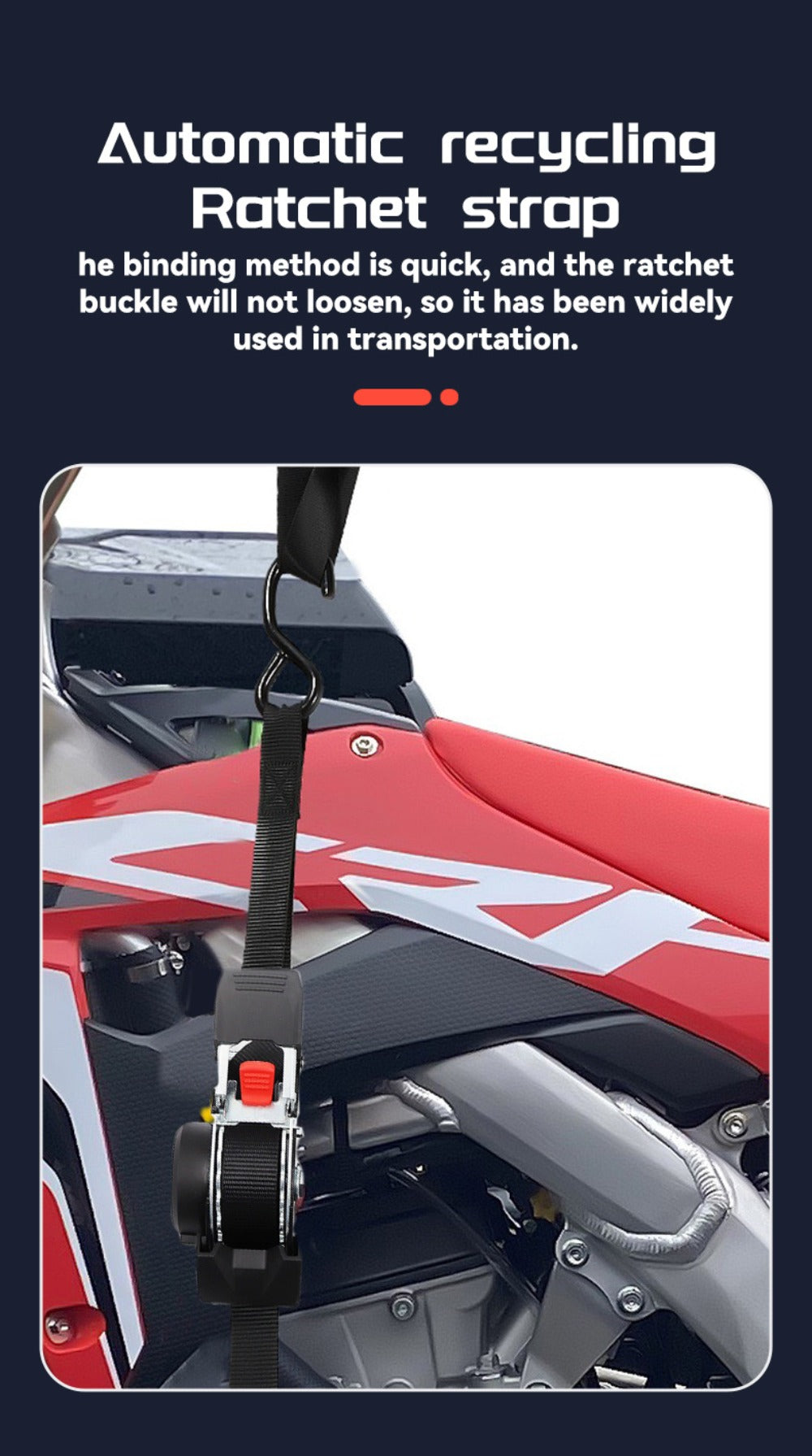 Ratchet Tie-Down Straps with Auto-Retract & Speed Control – Heavy-Duty Cargo Securing Kit with Hooks & Storage Bag | Motorcyc