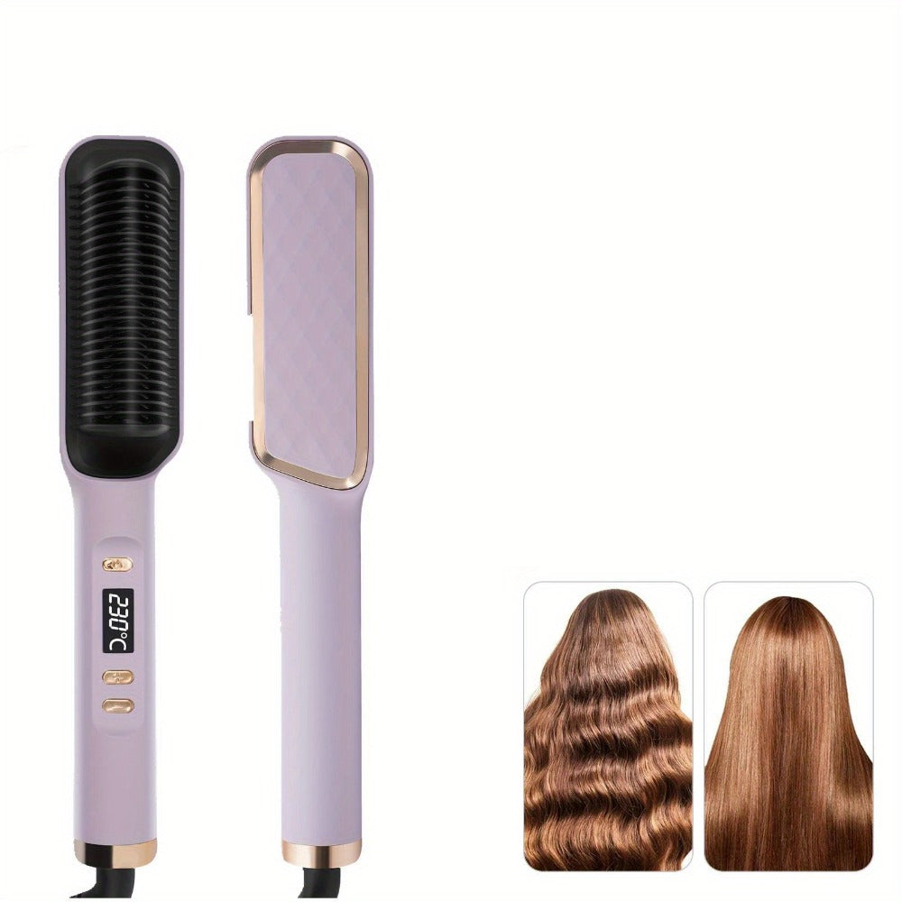 Four-Color Electric Hair Straightener Brush with Digital Display, Temperature Buttons and 10.6-Inch Body — image 13