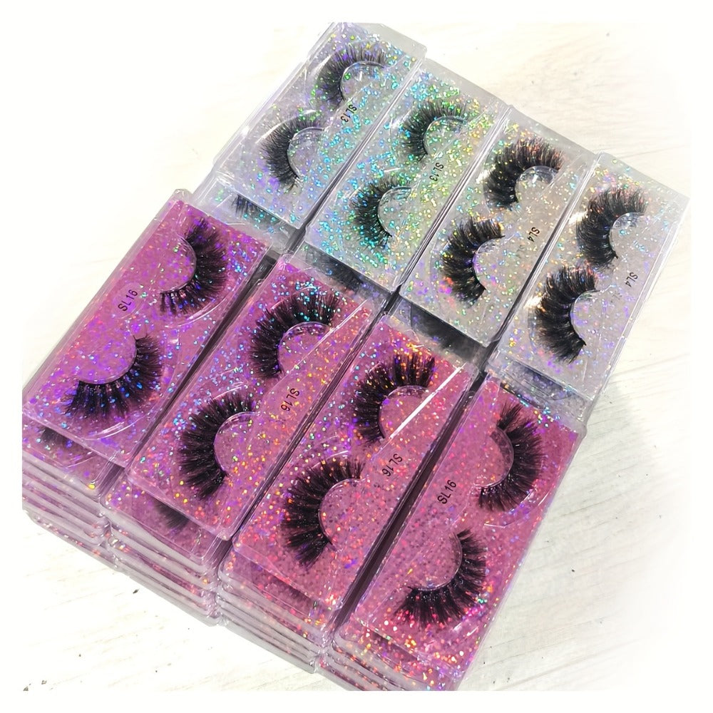 DD Curl False Eyelashes Multipack with 20 Pairs across Five Mixed Styles in Glitter-Top Round Cases — image 18