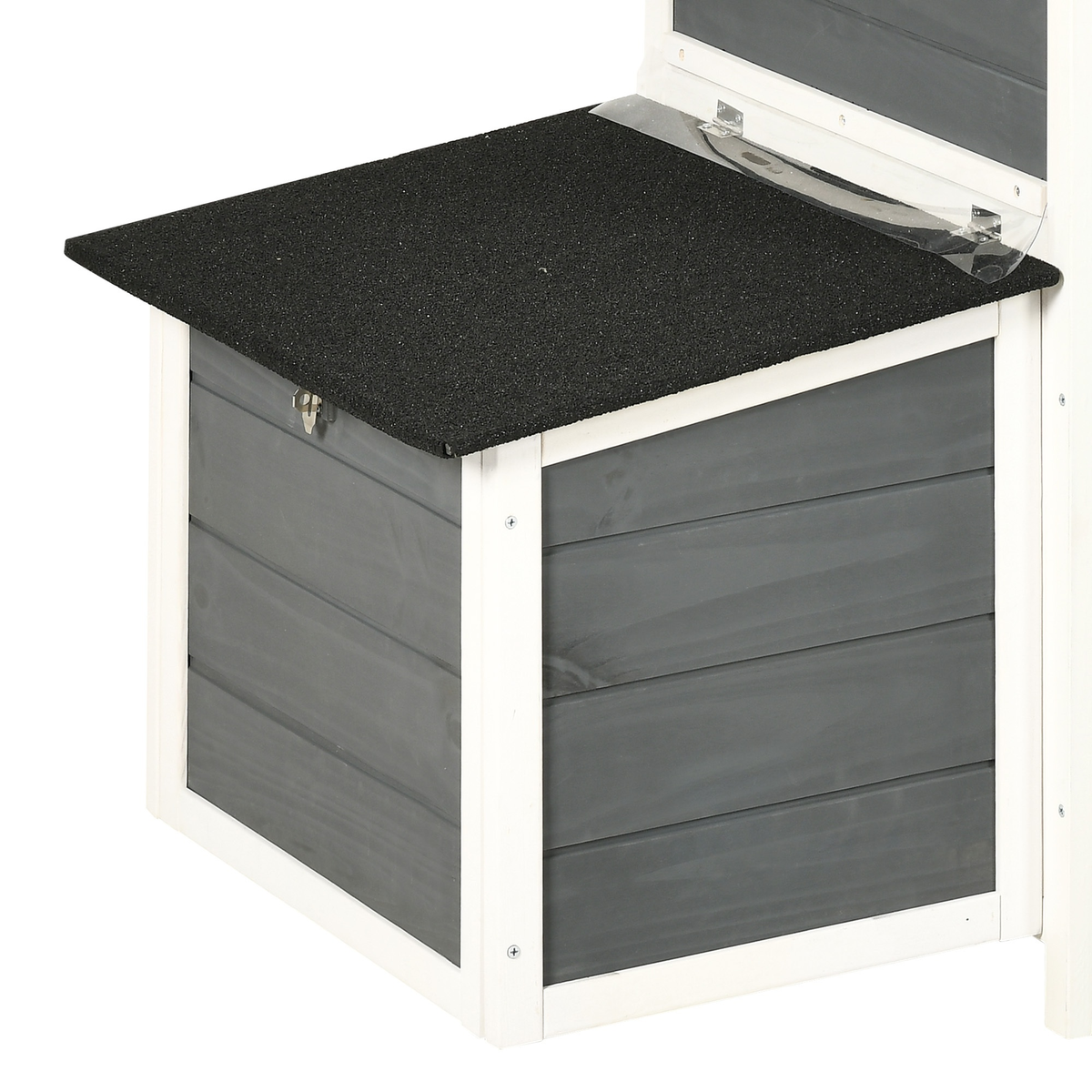 Wooden Hen House with 67in Frame, Two Nest Boxes, Ramp and Gray or Brown Two-Tone Outdoor Finish — image 12