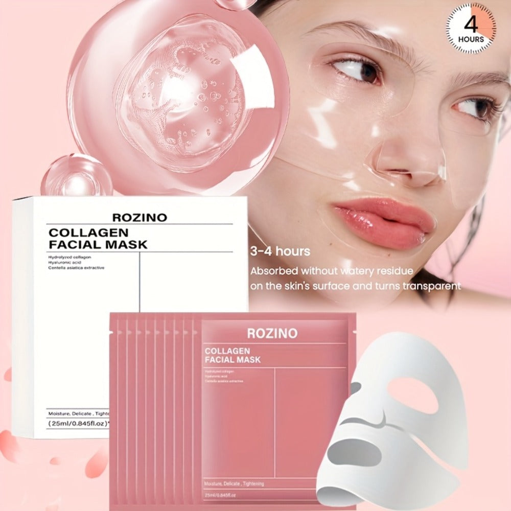 Bio-Collagen Hydrogel Sheet Mask Set 10 Pcs, Korean Beauty Face Mask with Aloe Vera, Intense Hydration — image 2