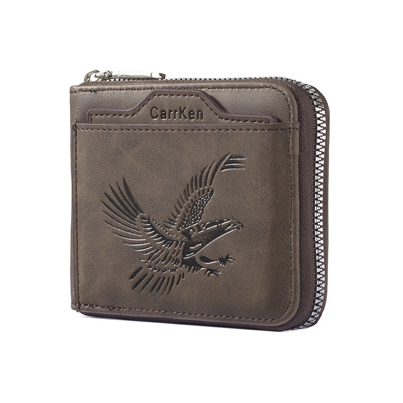 Short Retro Embossed New Horizontal Men's Wallet
