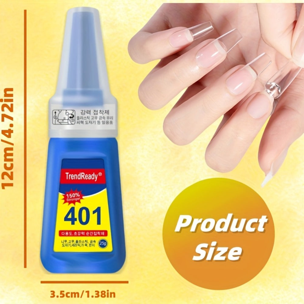 Nail Glue 2 Pack 25g Each Super Strong Waterproof Extra Hold – Fast Drying No Lamp Needed Long Lasting Press On Nail Adhesive
