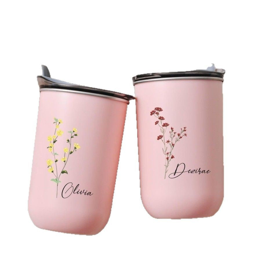 Customized personalized bridesmaid gift with floral cover high-value wine glass