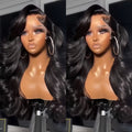 13x4 HD Lace Front Body Wave Synthetic Wig 250% Density Glueless Natural Black Crimson, for Home, Travel and Salon Hair Styli