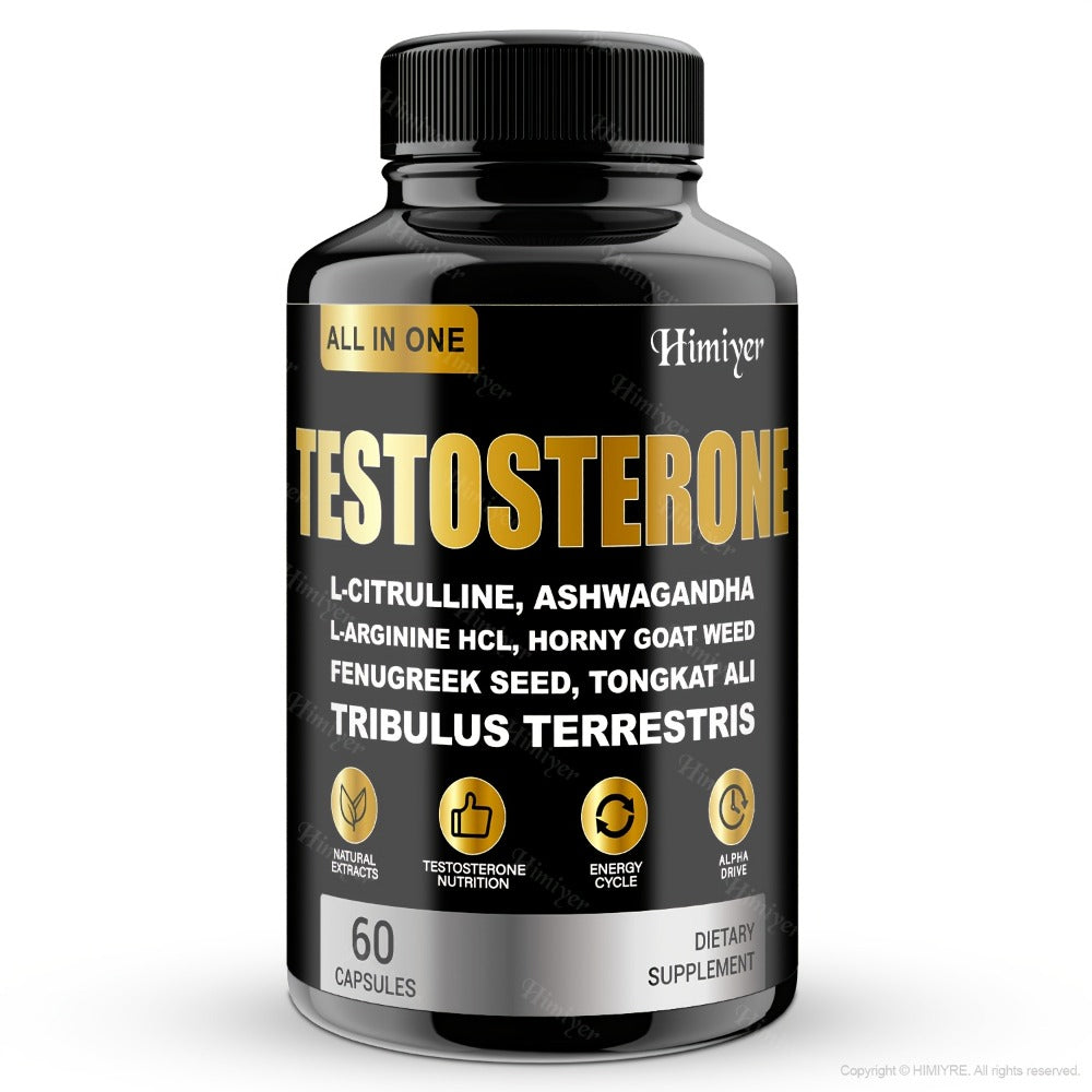 Tongkat Ali Testosterone Booster for Men with Tribulus, Fenugreek & L-Arginine - Plant-Based Natural Supplement for Strength 