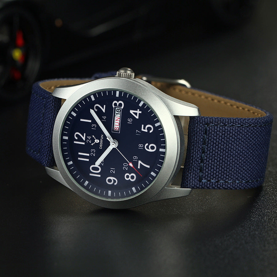 Classic Men's Nylon Canvas Waterproof Sports Watch
