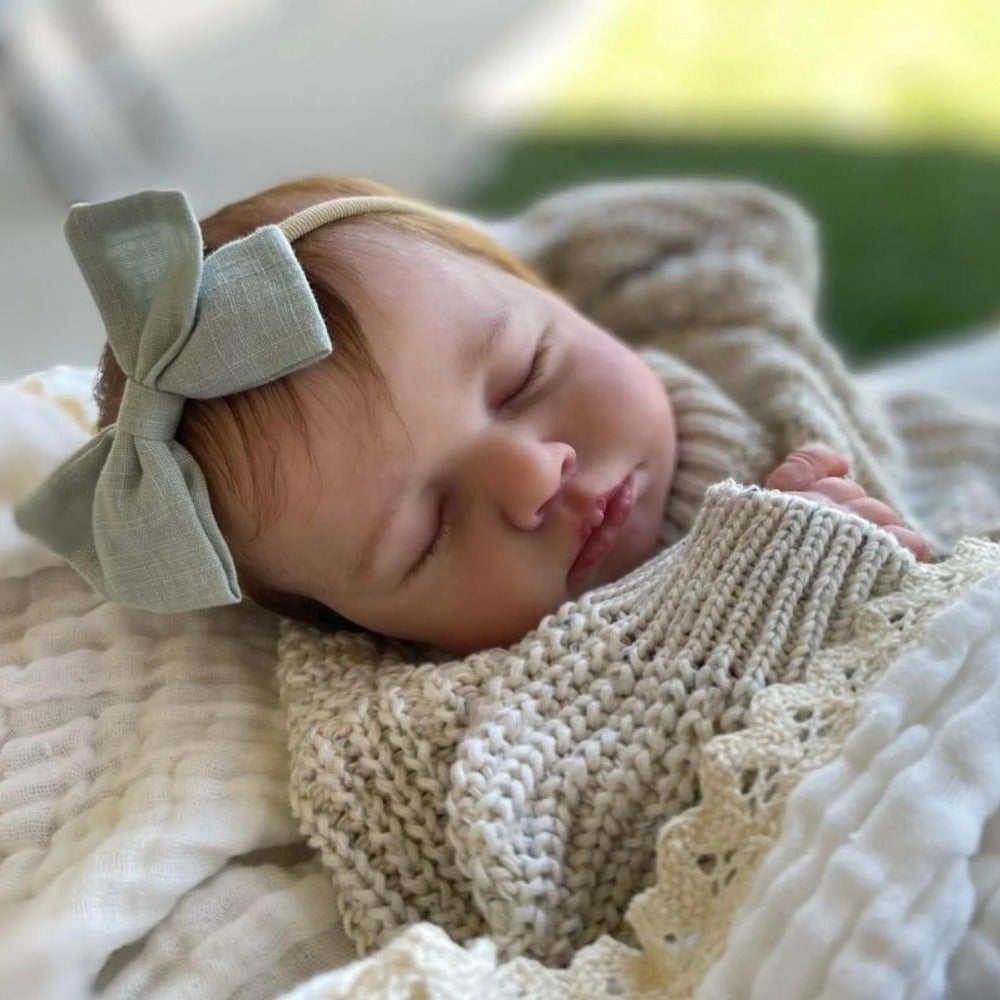 Reborn Doll, 20-Inch Sleeping Cloth-Body Figure with Vinyl Limbs, Hand-Rooted Hair and Accessories — image 3