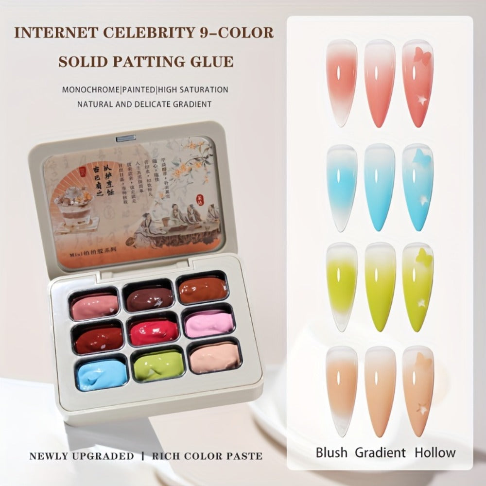 Gel Nail Polish Set 9 Colors Autumn Winter Gradient Collection, Firm Pat Glue Soak Off UV LED Gel Polish — image 7