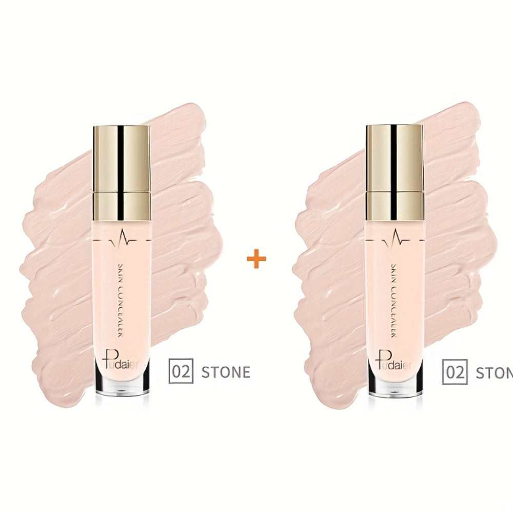 Under Eye Concealer 2PCS Set – Dark Circles & Wrinkle Coverage Waterproof Long-Lasting Liquid Concealer Stick with Plant Squa