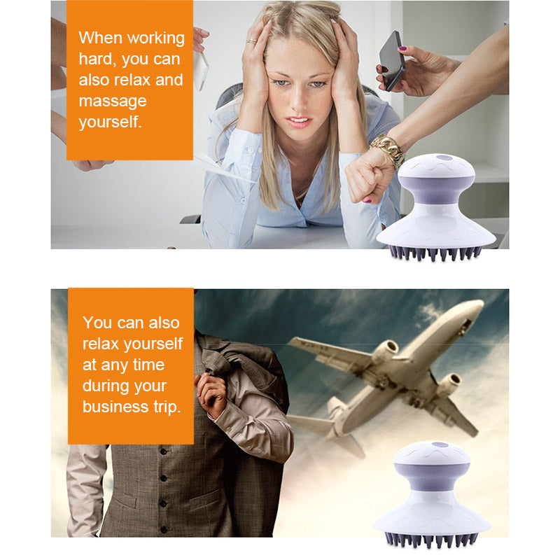 Portable Electric Waterproof Head Scalp Massager
