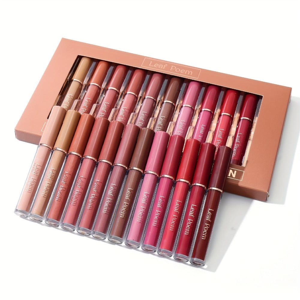 Lip Gloss Set by Leaf Poem with 12 Mixed Lip Colors, Slim Tube Applicators and Presentation Box — image 8