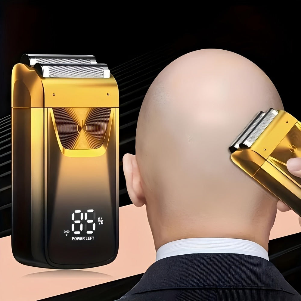 Bald Head Shaver & Beard Trimmer 2-in-1 Electric USB Rechargeable – Aluminum Foil Razor Professional Hair Clipper Grooming To