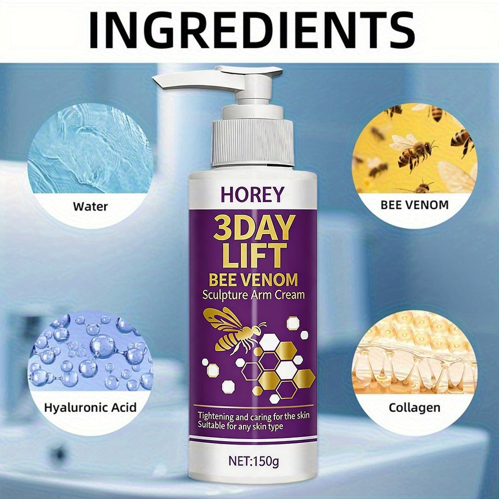 Bee Venom Firming Cream 150g – 3-Day Skin Tightening & Lifting Body Sculpting Lotion for Loose Sagging Arms, Belly, Thighs & 