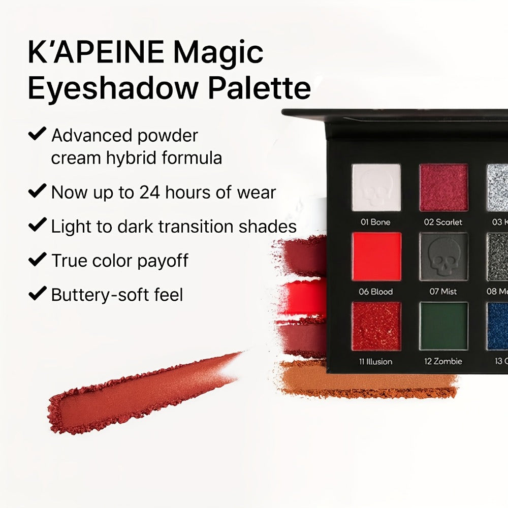 Eyeshadow Palette 15-Shade Dark Gothic Color Mix with Matte, Shimmer and Glitter Finishes in Black Case — image 10