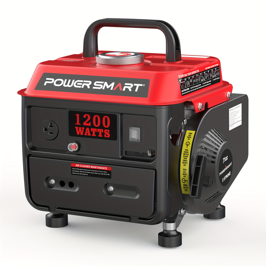 Portable Generator 1200W 2-Stroke Low Noise - Compact Gas Powered Generator for Camping, Job Sites — image 4