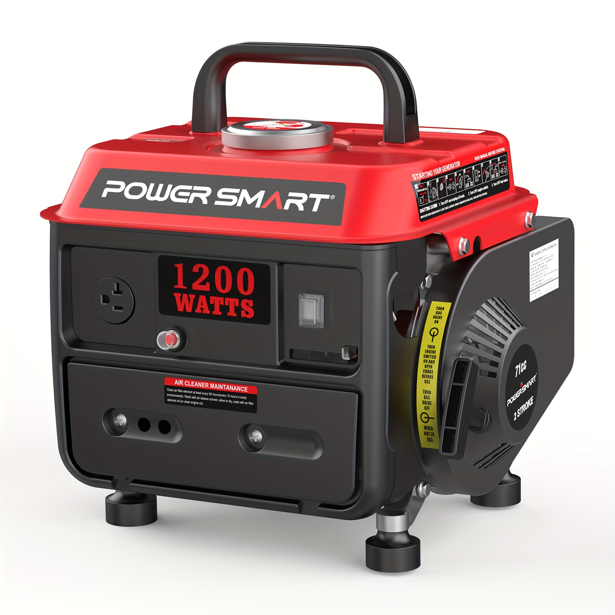 Portable Generator 1200W 2-Stroke Low Noise - Compact Gas Powered Generator for Camping, Job Sites — image 4
