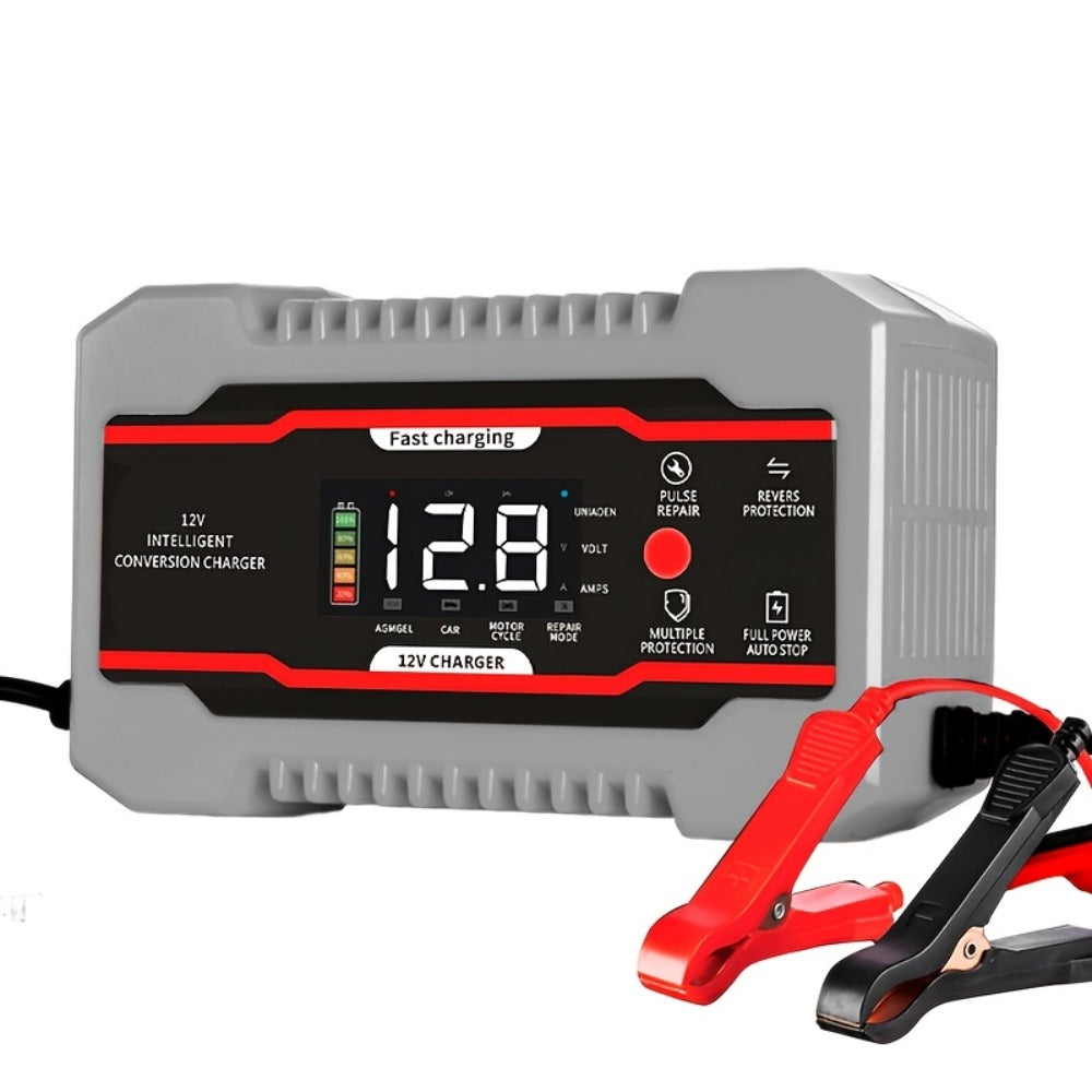 Intelligent Battery Charger & Inverter 12V & 24V – LCD Display, Trickle Maintenance, Overcharge & Short Circuit Protection fo