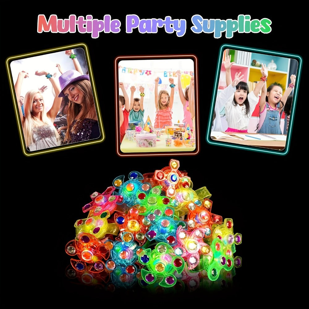 Party Favors LED Fidget-Spinner Wristbands, 30-Piece Multicolor Light-Up Set for Night Events — image 4