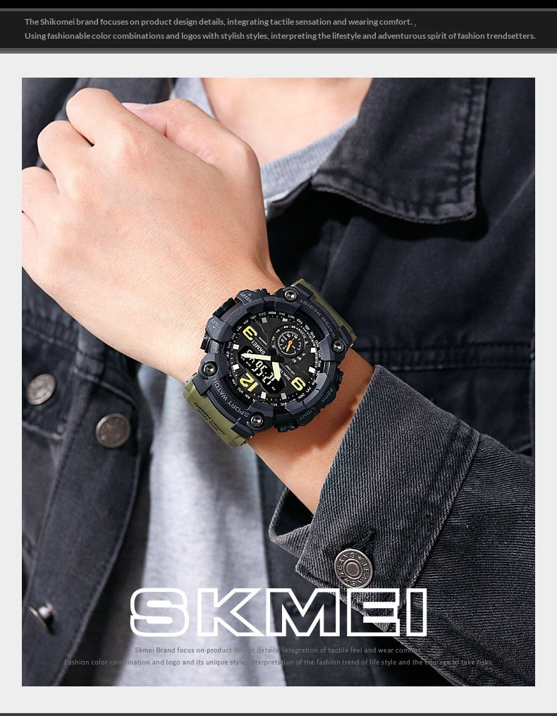 Outdoor Shockproof Plastic Men's Watch With Large Dial, Sports Digital Display, And Synchronized Electronic Watch
